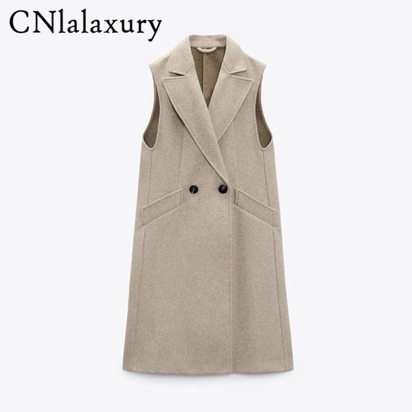 vests cnlalaxury spring autumn leisure woman lapel mid length vest double breasted sleeveless solid color waistcoat female pocket top, Black;white
vests cnlalaxury spring autumn leisure woman lapel mid length vest double breasted sleeveless solid color waistcoat female pocket top, Black;white