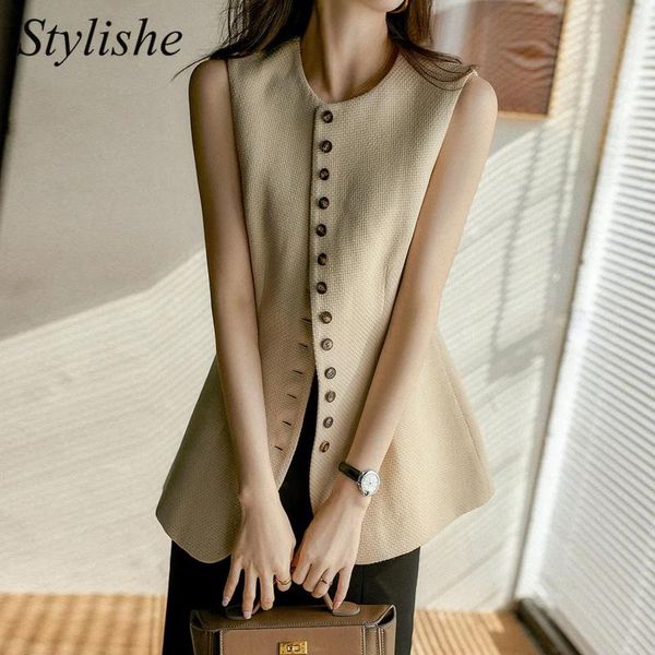 vests women vest 2022 autumn slim solid sleeveless jacket women korean style pocket o neck buttons female vests beige elegant new, Black;white
vests women vest 2022 autumn slim solid sleeveless jacket women korean style pocket o neck buttons female vests beige elegant new, Black;white