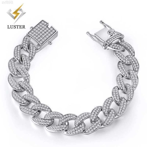 luster jewelry hip hop custom femm 925 sterling silver cz 18k white gold plated cuban bracelet for miami party
luster jewelry hip hop custom femm 925 sterling silver cz 18k white gold plated cuban bracelet for miami party