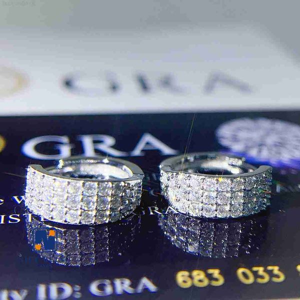 fashion ear studs iced out jewelry three rows vvs moissanite earrings pass tester silver hip hop hoop earrings, Golden
fashion ear studs iced out jewelry three rows vvs moissanite earrings pass tester silver hip hop hoop earrings, Golden