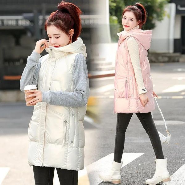 vests 2022 new fashion cotton padded jacket waistcoat bright face down coat women autumn winter loose warm jackets hooded female vest, Black;white
vests 2022 new fashion cotton padded jacket waistcoat bright face down coat women autumn winter loose warm jackets hooded female vest, Black;white
