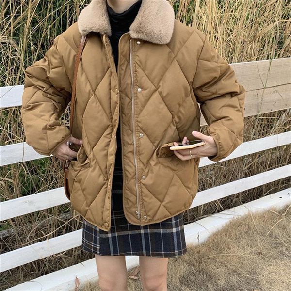 leather 2021 diamonds women winter cotton coat thick warm loose jacket fashion womens fur collar casual outerwear feminina new parkas, Black
leather 2021 diamonds women winter cotton coat thick warm loose jacket fashion womens fur collar casual outerwear feminina new parkas, Black