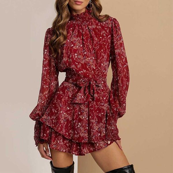 womens spring casual dresses summer temperament long sleeve floral flounce, Black;gray
womens spring casual dresses summer temperament long sleeve floral flounce, Black;gray