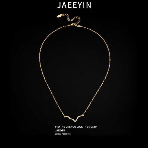 smiling heart beating wave pattern necklace jewelry tiffy design with diamond plated true gold same zircon long sweater chain, Black
smiling heart beating wave pattern necklace jewelry tiffy design with diamond plated true gold same zircon long sweater chain, Black