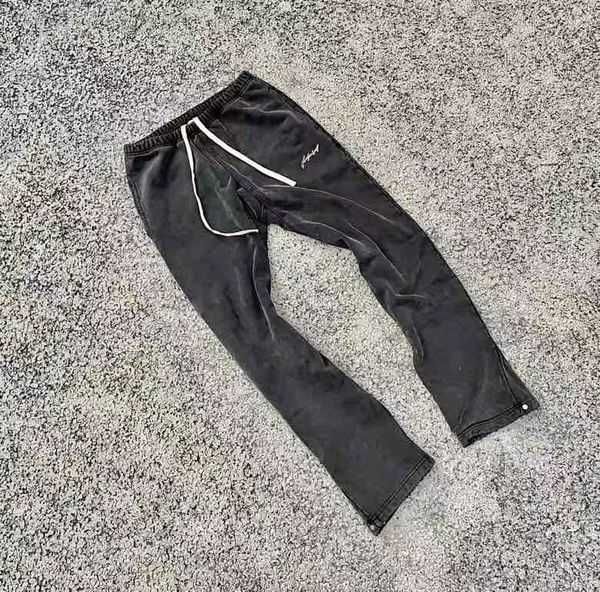 vintage drawstring elastic waist pants men women 1 letter embroidered trouser 10fne, Black
vintage drawstring elastic waist pants men women 1 letter embroidered trouser 10fne, Black