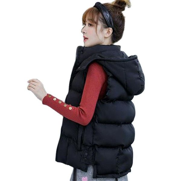 vests down cotton coat vest women autumn winter short waistcoat standup collar jacket sleeveless white vest hooded female 2021, Black;white
vests down cotton coat vest women autumn winter short waistcoat standup collar jacket sleeveless white vest hooded female 2021, Black;white
