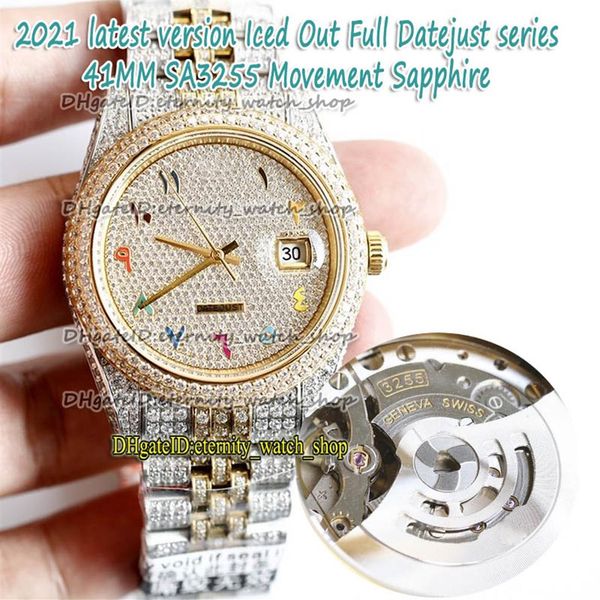 eternity latest version rainbow arabic diamonds dial sa3255 automatic 86409 126334 126333 mens watch two tone strap iced out full 300c, Slivery;brown
eternity latest version rainbow arabic diamonds dial sa3255 automatic 86409 126334 126333 mens watch two tone strap iced out full 300c, Slivery;brown