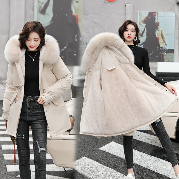 leather women's new korean version loose fur collar fleece windbreaker winter coat 2022 fashion thickened cotton clothing tooling parka, Black
leather women's new korean version loose fur collar fleece windbreaker winter coat 2022 fashion thickened cotton clothing tooling parka, Black