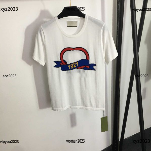 luxury thin knit short sleeved t-shirt for women clothing letter print o-neck t-shirt summer fashion design crop ing, White
luxury thin knit short sleeved t-shirt for women clothing letter print o-neck t-shirt summer fashion design crop ing, White