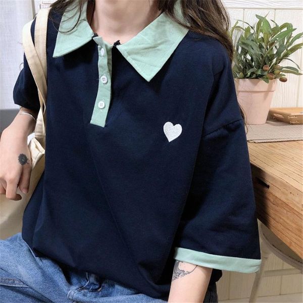 polos shirts harajuku loving heart embroidery t shirt kawaii tee ladies fashion character kawaii cute tshirt women clothing, White
polos shirts harajuku loving heart embroidery t shirt kawaii tee ladies fashion character kawaii cute tshirt women clothing, White