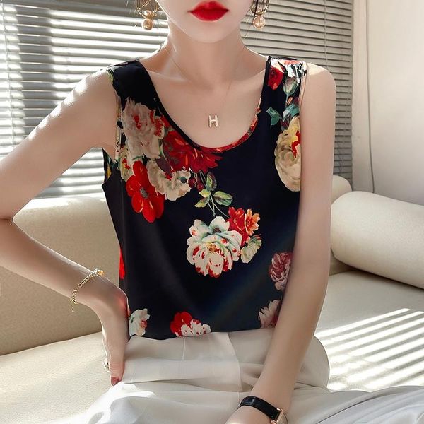 tanks 2022 silk camisole vest ladies new suit inside flower bottom thin vest summer satin sling mulberry silk loose wild women's, Black;white
tanks 2022 silk camisole vest ladies new suit inside flower bottom thin vest summer satin sling mulberry silk loose wild women's, Black;white