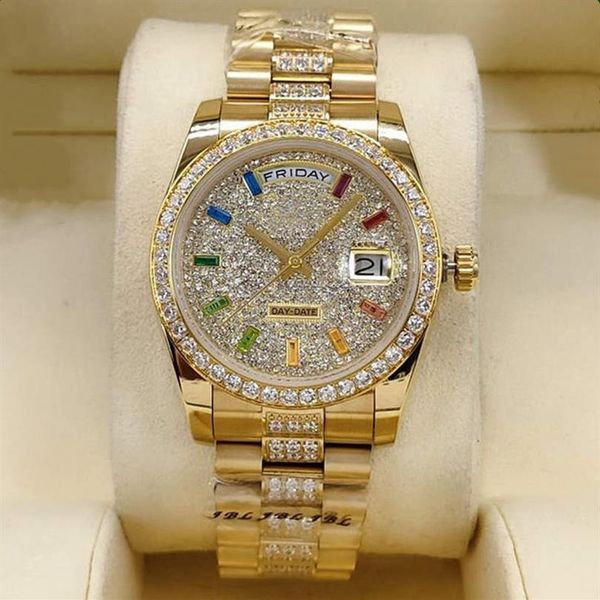 men and women automatic mechanical watches 36mm sapphire rainbow literal watchband drill ring stainless steel folding buckle water276i, Slivery;brown
men and women automatic mechanical watches 36mm sapphire rainbow literal watchband drill ring stainless steel folding buckle water276i, Slivery;brown