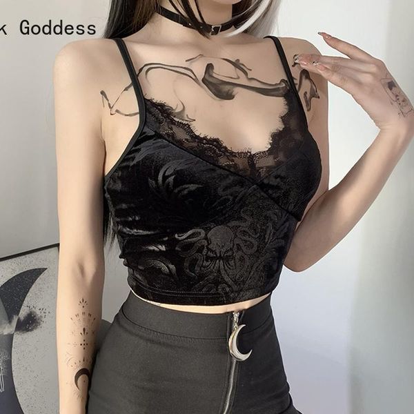 t-shirt vintage gothic velvet black women camis grunge punk lace trim bodycon crop elegant backless emo streetwear, White
t-shirt vintage gothic velvet black women camis grunge punk lace trim bodycon crop elegant backless emo streetwear, White