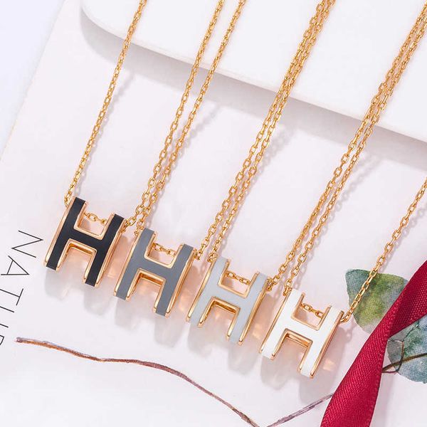 designerimajia h enamel color full piece cnc counter level lock bone necklace women's net red h letter plated 18k gold collar pendant, Black
designerimajia h enamel color full piece cnc counter level lock bone necklace women's net red h letter plated 18k gold collar pendant, Black