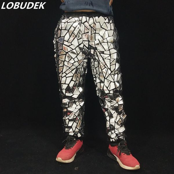 pants men's glitter silver laser mirror casual pants hip hop dancer stage performance shiny trousers bar singer elastic harem pants, Black
pants men's glitter silver laser mirror casual pants hip hop dancer stage performance shiny trousers bar singer elastic harem pants, Black