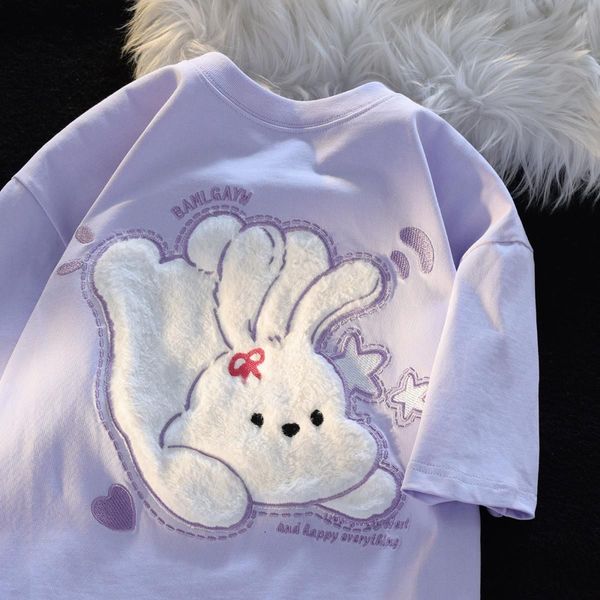 womens tshirt rabbit flocking shortsleeved tshirt pure cotton loose casual embroidery summer fashion harajuku street 230420, White
womens tshirt rabbit flocking shortsleeved tshirt pure cotton loose casual embroidery summer fashion harajuku street 230420, White