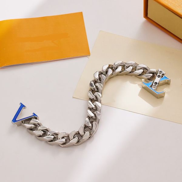 designer l letter silver love bracelet men women gold bracelets chain fashion personality hip-hop length 21cm, Golden;silver
designer l letter silver love bracelet men women gold bracelets chain fashion personality hip-hop length 21cm, Golden;silver