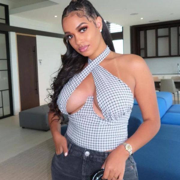 tanks women plaid print tank nightclub crop vest back zipper female cross straps summer halter wrapped chest, Black;white
tanks women plaid print tank nightclub crop vest back zipper female cross straps summer halter wrapped chest, Black;white