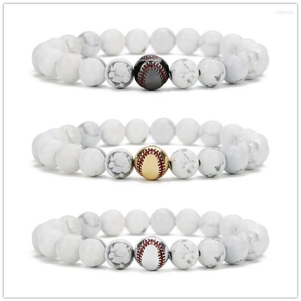 strand 10pcs copper baseball white howlite stone beads bracelet buddha sport energy reki yoga jewelry245m, Black
strand 10pcs copper baseball white howlite stone beads bracelet buddha sport energy reki yoga jewelry245m, Black