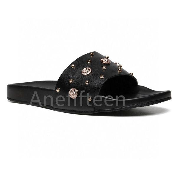 mens sliders shoes designer mules flats sandals summer slipper shoes with box, Black
mens sliders shoes designer mules flats sandals summer slipper shoes with box, Black