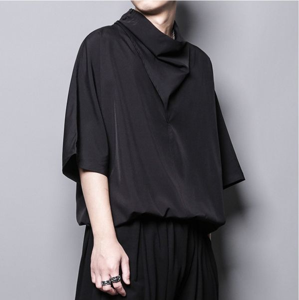summer dark ninja style loose personality simple design casual large size high pile collar short-sleeved t-shirt men's trendy brand, White;black
summer dark ninja style loose personality simple design casual large size high pile collar short-sleeved t-shirt men's trendy brand, White;black