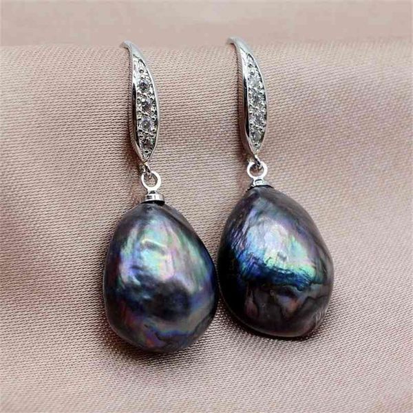 pearl drop earrings unique baroque black pearls 925 sterling silver women's pearl 210625295a, Golden;silver
pearl drop earrings unique baroque black pearls 925 sterling silver women's pearl 210625295a, Golden;silver