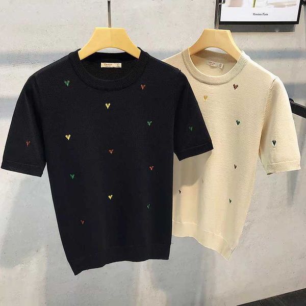 spring and summer embroidered round neck sweater men's slim fit fashion br t-shirt spring autumn short sleeve casual bottomed top, White;black
spring and summer embroidered round neck sweater men's slim fit fashion br t-shirt spring autumn short sleeve casual bottomed top, White;black