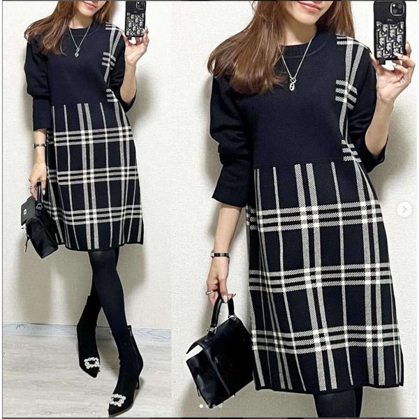 Japanese Casual Fashion Autumn And Winter Long Sleeved Women's Jacquard Loose Plaid Woolen Dress Slimming Medium Length Dress, Picture color
Japanese Casual Fashion Autumn And Winter Long Sleeved Women's Jacquard Loose Plaid Woolen Dress Slimming Medium Length Dress, Picture color
