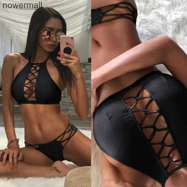 women's two pieces bikini set swimwear push up padded thong swimsuit bathing suit criss cross hollow out halter neck bikini, White;black
women's two pieces bikini set swimwear push up padded thong swimsuit bathing suit criss cross hollow out halter neck bikini, White;black