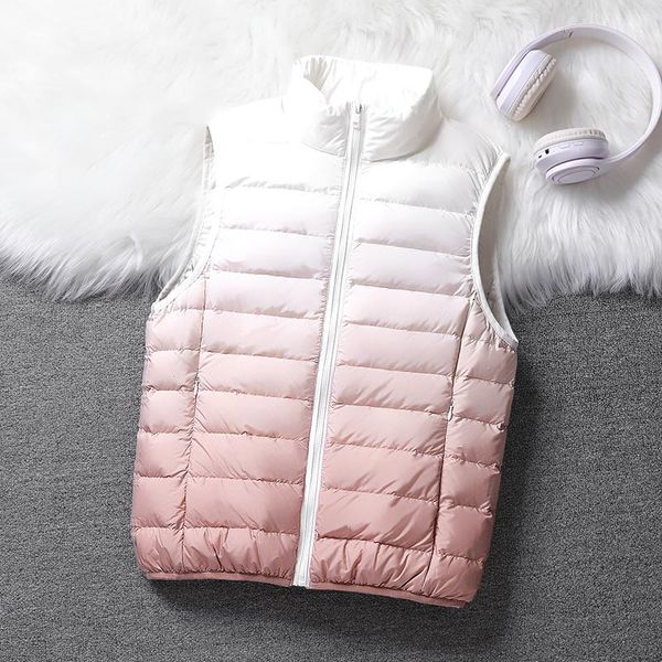 parkas gradient down vest women 90% duck down ultra light winter vests stand collar sleeveless jackets fashion warm waistcoat inside, Black
parkas gradient down vest women 90% duck down ultra light winter vests stand collar sleeveless jackets fashion warm waistcoat inside, Black