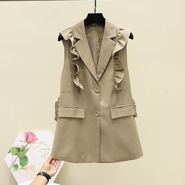 vests vest women 2022 new spring autumn korean version ruffled sleeveless twobutton suit jacket fashion women's waistcoat all match, Black;white
vests vest women 2022 new spring autumn korean version ruffled sleeveless twobutton suit jacket fashion women's waistcoat all match, Black;white
