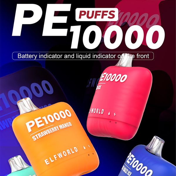 

ELFWORLD PE10000 Disposable 10000 Puffs Vape with Type-C Charging Port Mesh Coil Wholesale Price E Cigarette Pi9000
