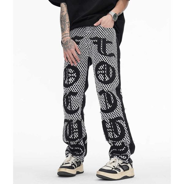 men's jeans hip hop y2k hole embroidery men's jeans straight casual baggy denim trousers hollow out harajuku oversize cargo pants, Blue
men's jeans hip hop y2k hole embroidery men's jeans straight casual baggy denim trousers hollow out harajuku oversize cargo pants, Blue