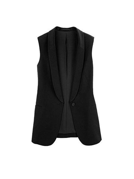 vests classic women long vest elegant office lady coat female waistcoat causal suits sleeveless jacket pocket outwear, Black;white
vests classic women long vest elegant office lady coat female waistcoat causal suits sleeveless jacket pocket outwear, Black;white
