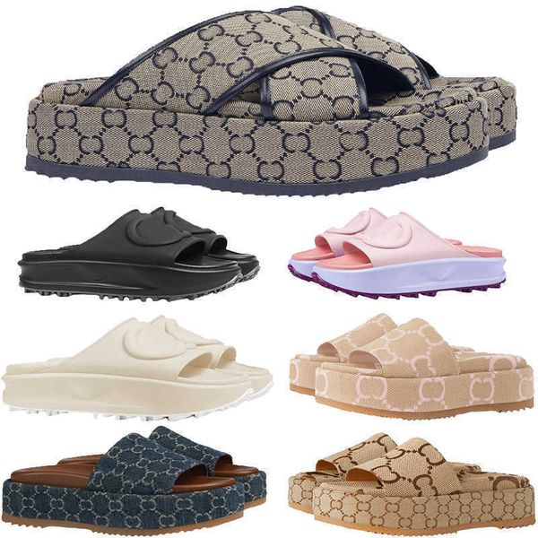 Image of New style Slippers Sandal Sliders Macaron thick bottom non-slip soft fashion G house slipper women wear beach flip-flops