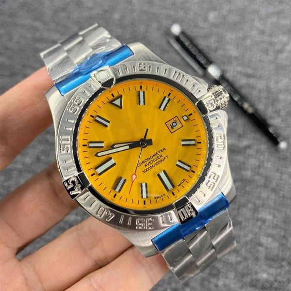 n quality right hand silver watches stainless case yellow dial superocean heritage automatic mechanical movement watch leather str270y, Slivery;brown
n quality right hand silver watches stainless case yellow dial superocean heritage automatic mechanical movement watch leather str270y, Slivery;brown