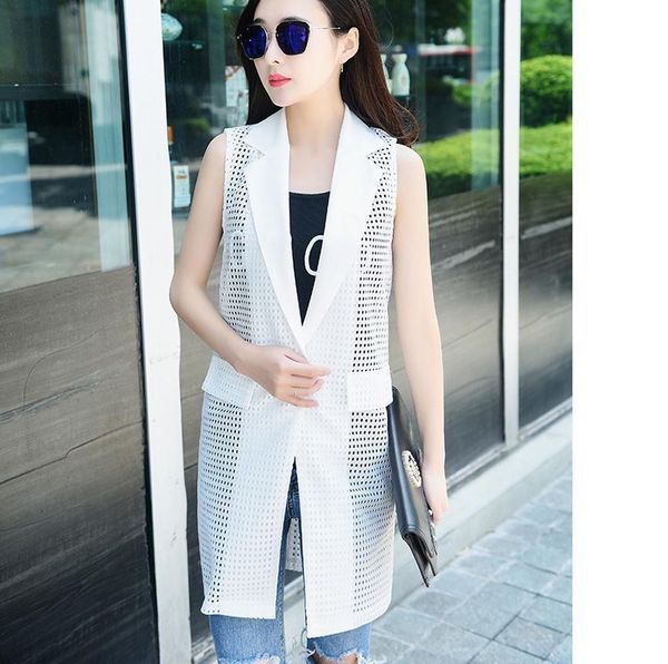vests women white black long vest coat europen style waistcoat sleeveless jacket office lady elegant long outerwear casual brand, Black;white
vests women white black long vest coat europen style waistcoat sleeveless jacket office lady elegant long outerwear casual brand, Black;white