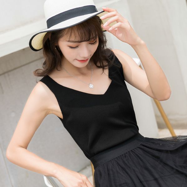 camisoles tanks knitted women tank underwear padded v neck backless crop camisole female sleeveless solid intimate lingerie 230421, Black;white 
camisoles tanks knitted women tank underwear padded v neck backless crop camisole female sleeveless solid intimate lingerie 230421, Black;white
