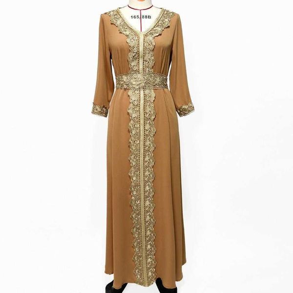 khaki embroidered lace long dress elegant vintage holiday gorgeous middle east, Black;gray
khaki embroidered lace long dress elegant vintage holiday gorgeous middle east, Black;gray