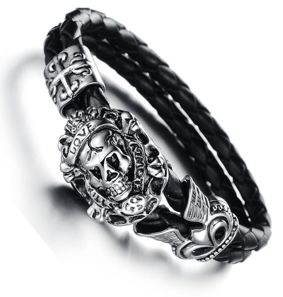 european fashion punk skull night club stainless steel genuine cowhide leather bracelet wristband men jewellery present gift8755539, Golden;silver
european fashion punk skull night club stainless steel genuine cowhide leather bracelet wristband men jewellery present gift8755539, Golden;silver