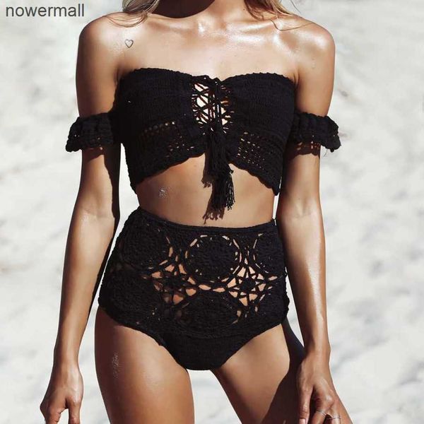 off the shoulder women white black bathing suits knitted bikini crochet crop high waist hollow out crochet swimwears
off the shoulder women white black bathing suits knitted bikini crochet crop high waist hollow out crochet swimwears