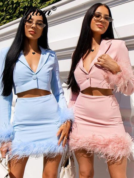 two piece dress dulzura women button feather y2k clothes 2 piece set v-neck long sleeve crop blazer high waist mini skirts suit club 230421, White
two piece dress dulzura women button feather y2k clothes 2 piece set v-neck long sleeve crop blazer high waist mini skirts suit club 230421, White