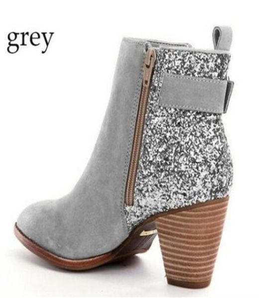 fashion ankle boots women sequins thick heels martin booties designer lady buckled pointed toe pumps side zipper shoes with b6583182, Black
fashion ankle boots women sequins thick heels martin booties designer lady buckled pointed toe pumps side zipper shoes with b6583182, Black