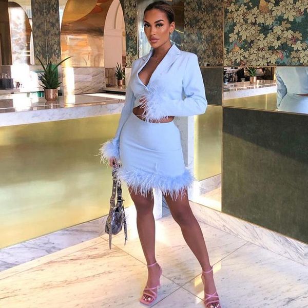 pants blazer suit set women 2022 streetwear burr sleeve blazer and burr feather hem bodycon midi skirt two 2 piece set outfits, White
pants blazer suit set women 2022 streetwear burr sleeve blazer and burr feather hem bodycon midi skirt two 2 piece set outfits, White