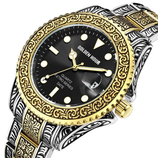 gh132 retro style classic quartz cwp mens watch stainless steel band 43mm diameter man watches golden hour brand calendar dial wri217u, Slivery;brown
gh132 retro style classic quartz cwp mens watch stainless steel band 43mm diameter man watches golden hour brand calendar dial wri217u, Slivery;brown