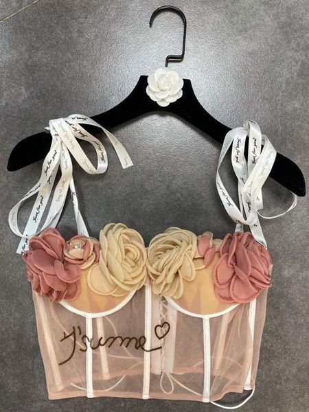 tanks summer 2022 sleeveless lace up flower print transparent tank women crop gb587, Black;white
tanks summer 2022 sleeveless lace up flower print transparent tank women crop gb587, Black;white