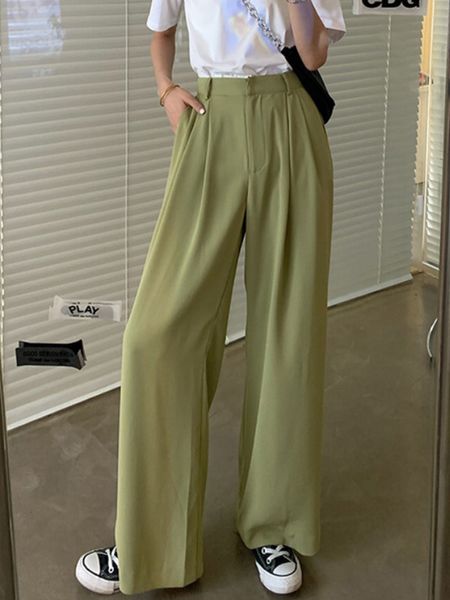 women's pants capris summer long suit pants high waist solid color casual pants loose wide leg pants trousers 230421, Black;white
women's pants capris summer long suit pants high waist solid color casual pants loose wide leg pants trousers 230421, Black;white