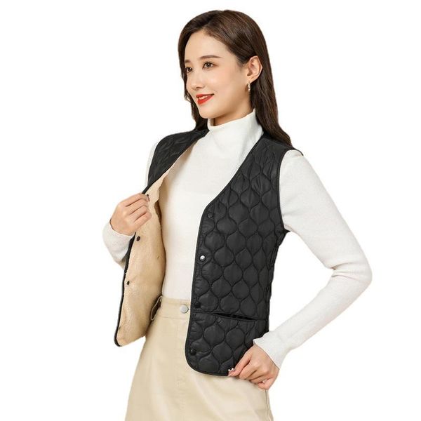 vests korean fashion black pink sleeveless wool vest for women autumn winter inner clothes warm casual office lady vneck women vests, Black;white
vests korean fashion black pink sleeveless wool vest for women autumn winter inner clothes warm casual office lady vneck women vests, Black;white