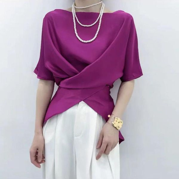 t-shirt fashion solid color folds asymmetrical tshirt slash neck casual pullovers summer new commute woman clothes allmatch tee shirt, White
t-shirt fashion solid color folds asymmetrical tshirt slash neck casual pullovers summer new commute woman clothes allmatch tee shirt, White