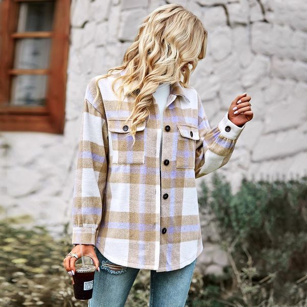 fur women's plaid coat 2022 winter long sleeve shirt casual coat women, Black
fur women's plaid coat 2022 winter long sleeve shirt casual coat women, Black
